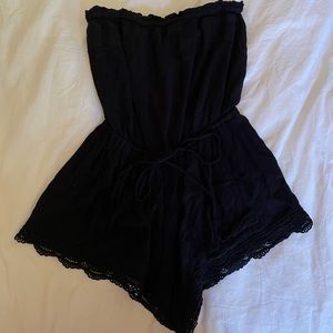 Strapless Black Romper